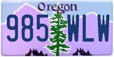 OR license plate 985WLW
