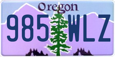 OR license plate 985WLZ