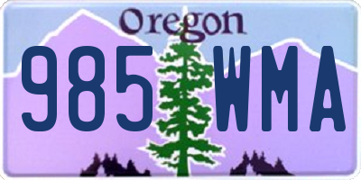 OR license plate 985WMA