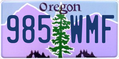 OR license plate 985WMF