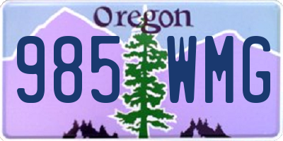 OR license plate 985WMG