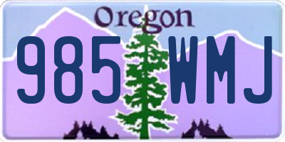 OR license plate 985WMJ