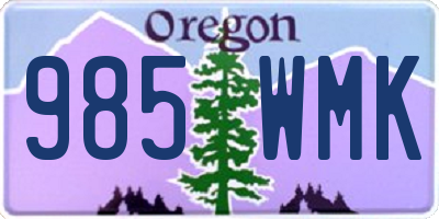 OR license plate 985WMK