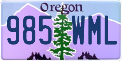 OR license plate 985WML