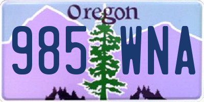 OR license plate 985WNA