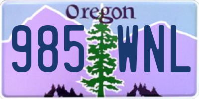 OR license plate 985WNL