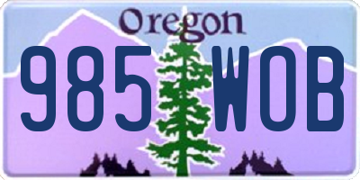 OR license plate 985WOB