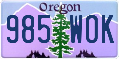 OR license plate 985WOK
