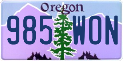 OR license plate 985WON