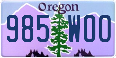 OR license plate 985WOO