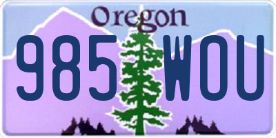OR license plate 985WOU