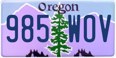 OR license plate 985WOV