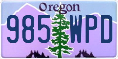 OR license plate 985WPD