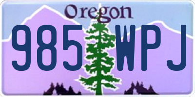OR license plate 985WPJ