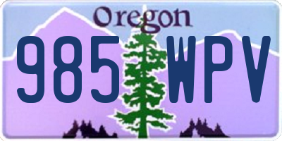 OR license plate 985WPV