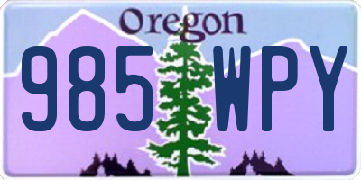 OR license plate 985WPY