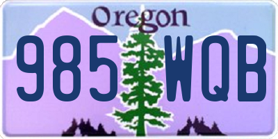 OR license plate 985WQB