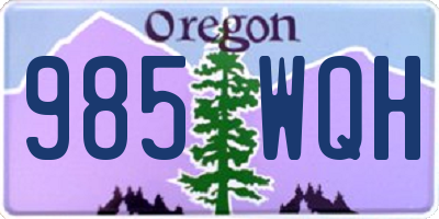 OR license plate 985WQH