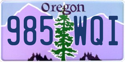 OR license plate 985WQI