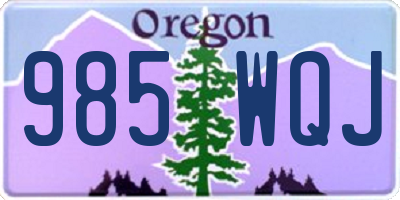 OR license plate 985WQJ