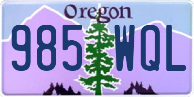 OR license plate 985WQL
