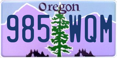 OR license plate 985WQM
