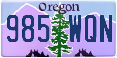 OR license plate 985WQN