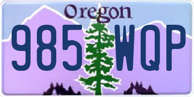 OR license plate 985WQP