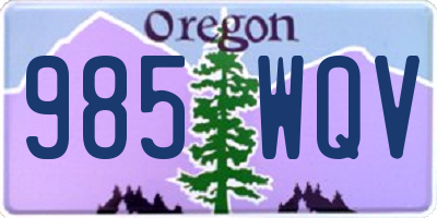 OR license plate 985WQV