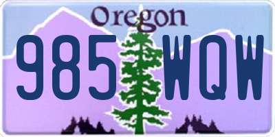 OR license plate 985WQW