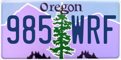 OR license plate 985WRF