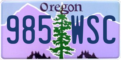 OR license plate 985WSC