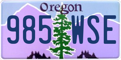 OR license plate 985WSE