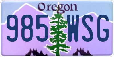 OR license plate 985WSG