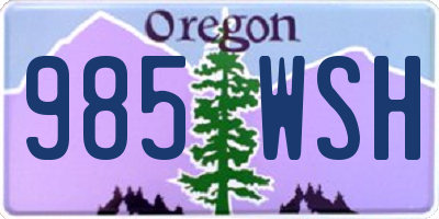 OR license plate 985WSH