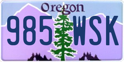 OR license plate 985WSK