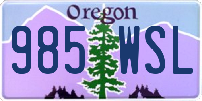 OR license plate 985WSL