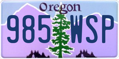 OR license plate 985WSP