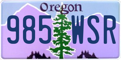 OR license plate 985WSR