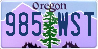 OR license plate 985WST