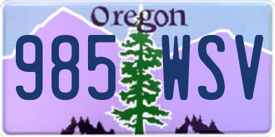 OR license plate 985WSV