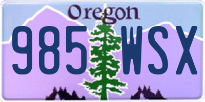 OR license plate 985WSX