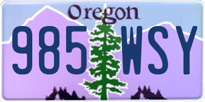 OR license plate 985WSY