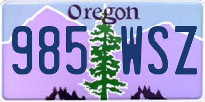 OR license plate 985WSZ