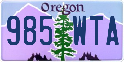 OR license plate 985WTA