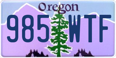 OR license plate 985WTF