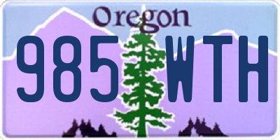 OR license plate 985WTH