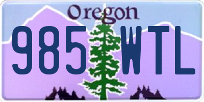 OR license plate 985WTL