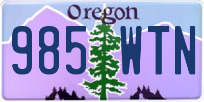 OR license plate 985WTN