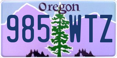 OR license plate 985WTZ
